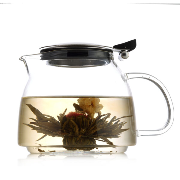 Finjaan Teaware Set of Glass Teapot with Strainer and 4 Cups 900ml - Image 3